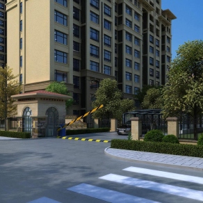 现代小区入口大门门3D模型下载